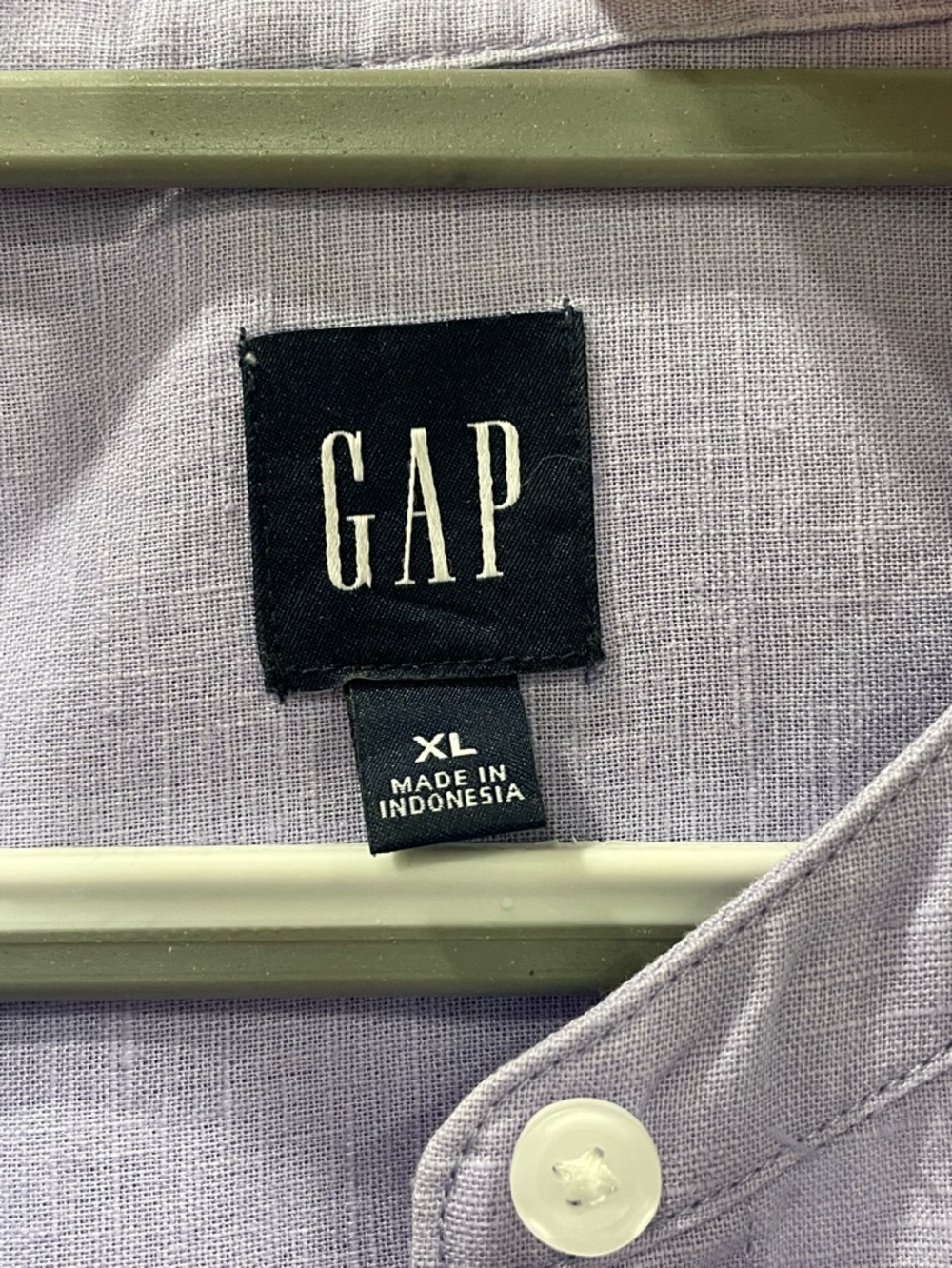 GAP Lilac Linen Blend Puff Sleeve Belted Dress Sz XL - Picture 5 of 7